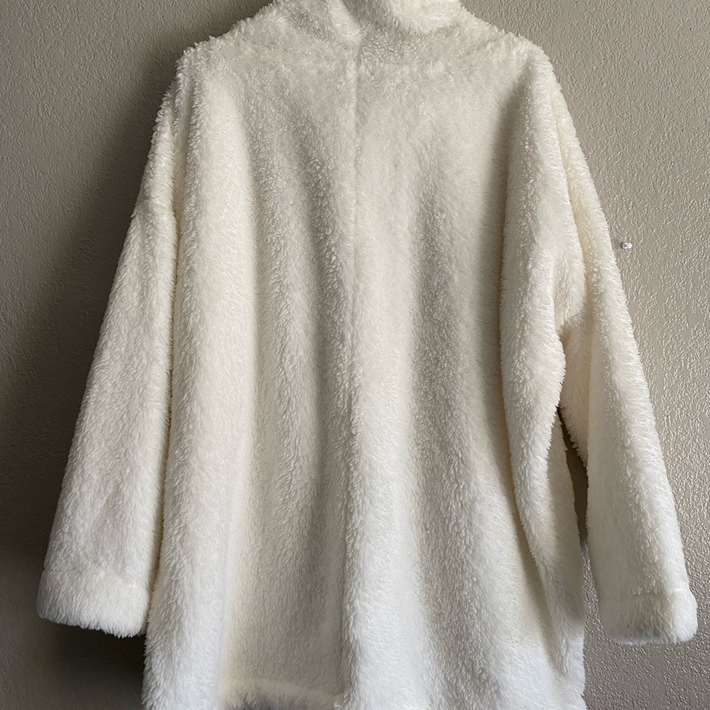 Old Navy Microfleece Funnel-Neck Pullover Sweater Color: Sea Salt View 4
